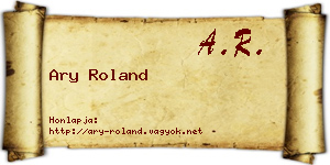Ary Roland névjegykártya